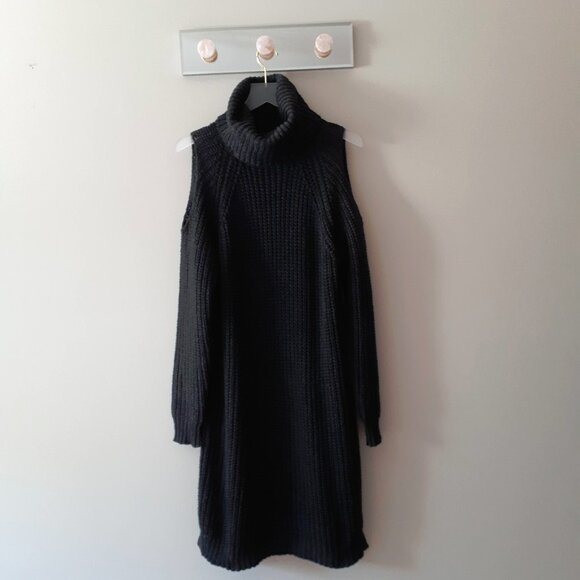 EUC John + Jenn charcoal grey knitted oversized turtleneck sweater, L - Picture 2 of 7